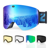 ZIONOR X11 Ski Goggles Magnetic Cylindrical Snowboard Snow Goggles for Men Women Adult