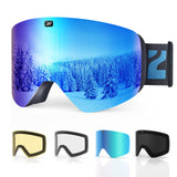 ZIONOR X11 Ski Goggles Magnetic Cylindrical Snowboard Snow Goggles for Men Women Adult